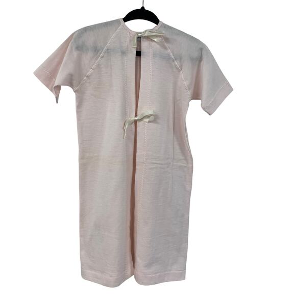 Vintage Carters Short Sleeve Tie Front Light Pink Long Gown Girls 6 Months ASIS - Picture 1 of 6